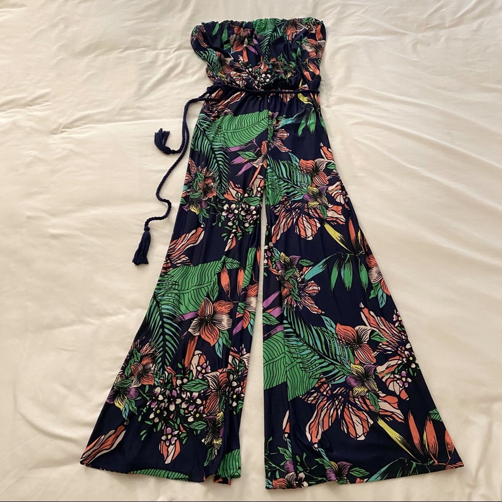 NWT SANDIVA Jumpsuit, Tropical / Floral Print, XL